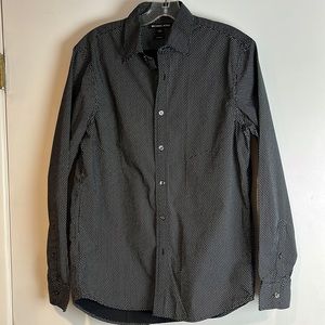 Black with white ‘dots’ long sleeve button down